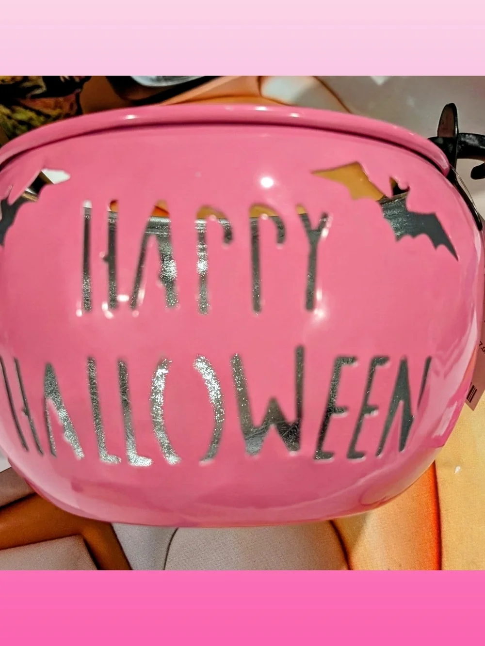 New Goblin & Ghoul Pink Halloween Candy Bucket